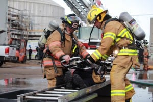 A number of mutual aid partners participated in Sherritt’s test of its E2 plan October 6. Photo courtesy of Sherritt.